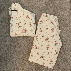 Ralph Lauren white/floral fleece PJ set